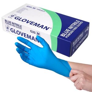 100 blue disposable nitrile gloves (small)